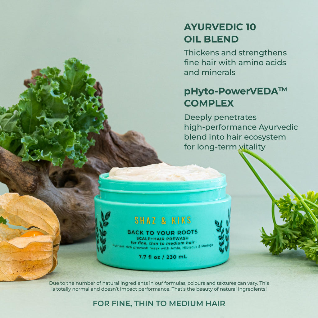 SHAZ & KIKS Essential Prewash Scalp+Hair Mask for Fine, Thin to Medium Hair | 230ml