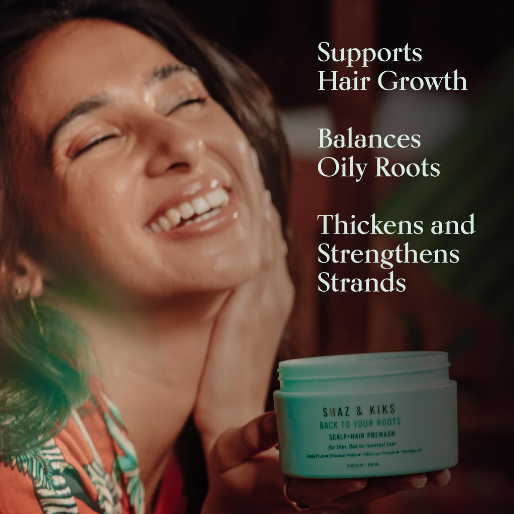 SHAZ & KIKS Essential Prewash Scalp+Hair Mask for Fine Hair | 35+ Nutrients | Color-Safe | 90ml