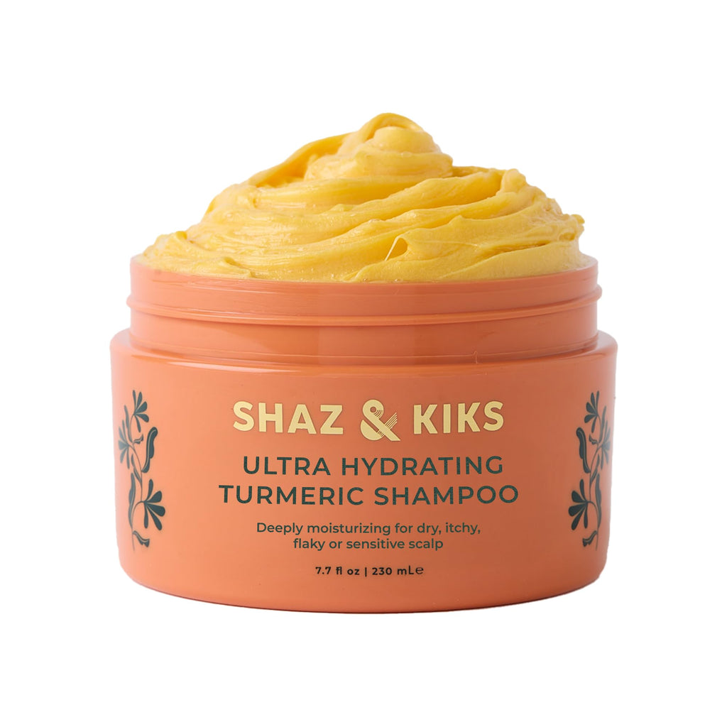 SHAZ & KIKS Ultra Hydrating Turmeric Shampoo — Deep Moisture for Dry Scalp | Vegan & Color-Safe
