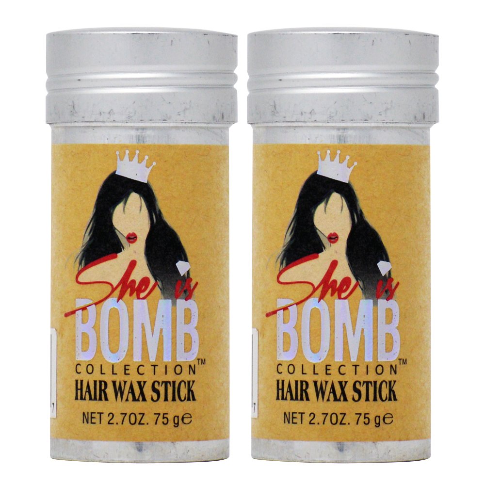 She Is Bomb Collection Hair Wax Stick 2.7 Oz Pack of 2 – Dual-Pack for Definition & Hold