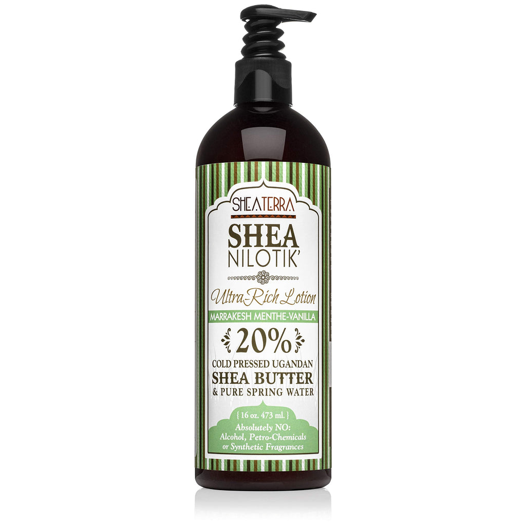 Nilotik’ Shea Butter Ultra-Rich Lotion – Marrakesh Menthe Vanilla, 16 oz | Shea Terra Organics