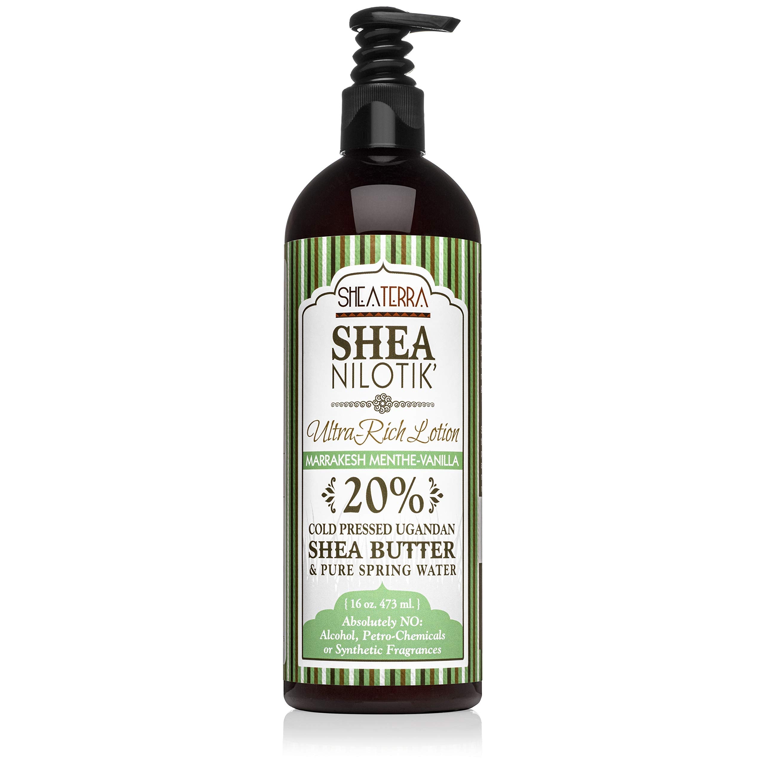 Nilotik’ Shea Butter Ultra-Rich Lotion – Marrakesh Menthe Vanilla, 16 oz | Shea Terra Organics
