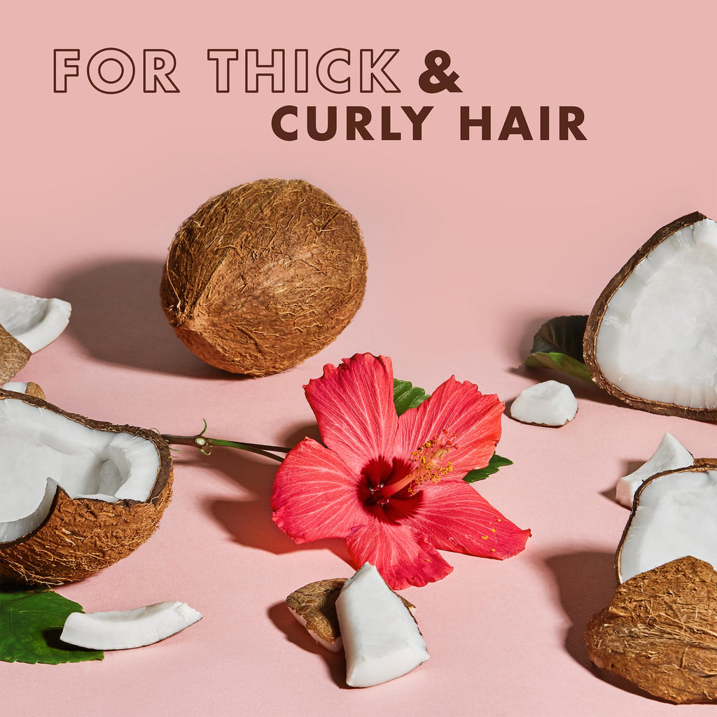 SheaMoisture Coconut & Hibiscus Curl & Shine Shampoo & Conditioner – Curl-Defining, Frizz Control, 24 oz Family Size
