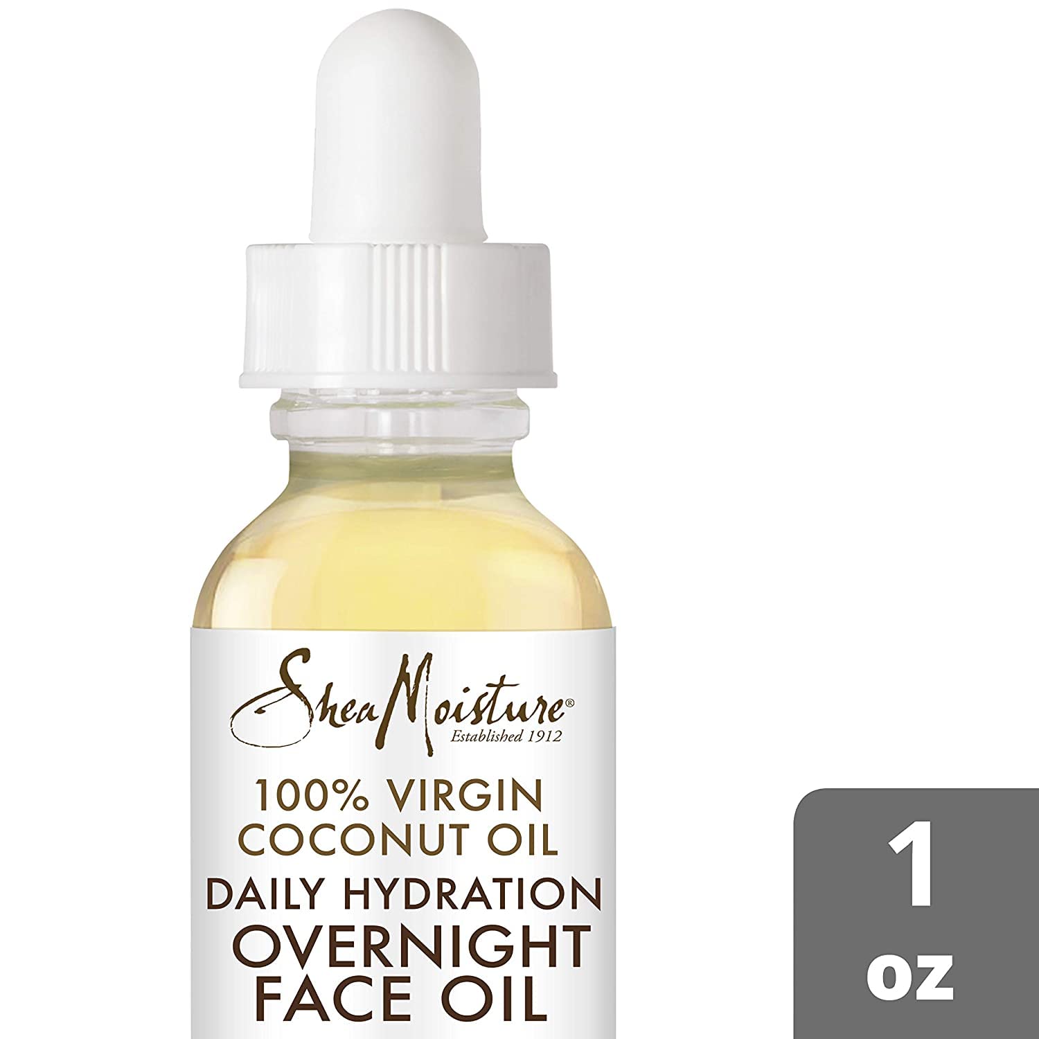 SheaMoisture Coconut Oil for Face – Overnight Hydration Oil with Coconut Milk & Argan, Shea Butter (2 x 1 oz)