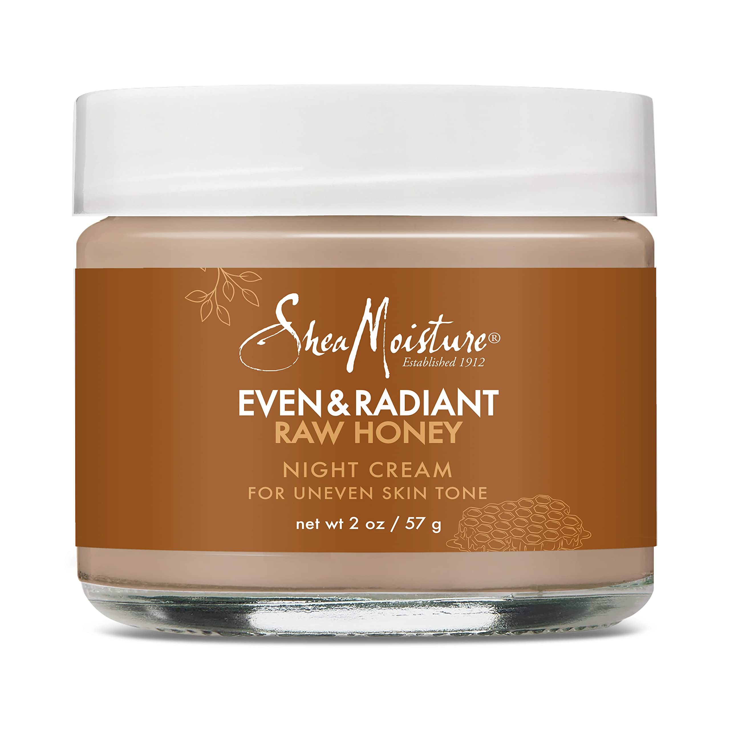 SheaMoisture Even and Radiant Night Cream for Uneven Skin Tone with Raw Honey | 2 oz
