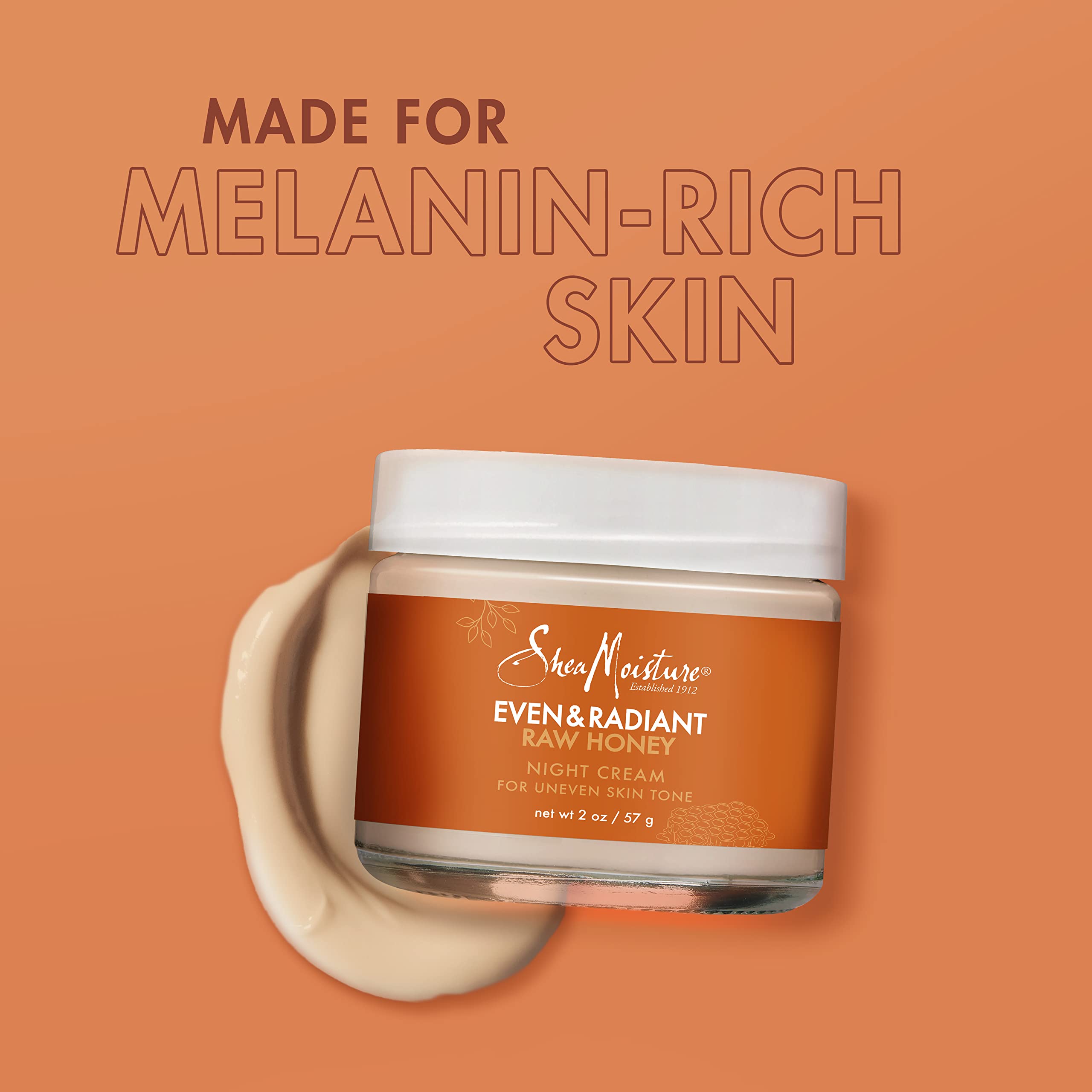 SheaMoisture Even and Radiant Night Cream for Uneven Skin Tone with Raw Honey | 2 oz
