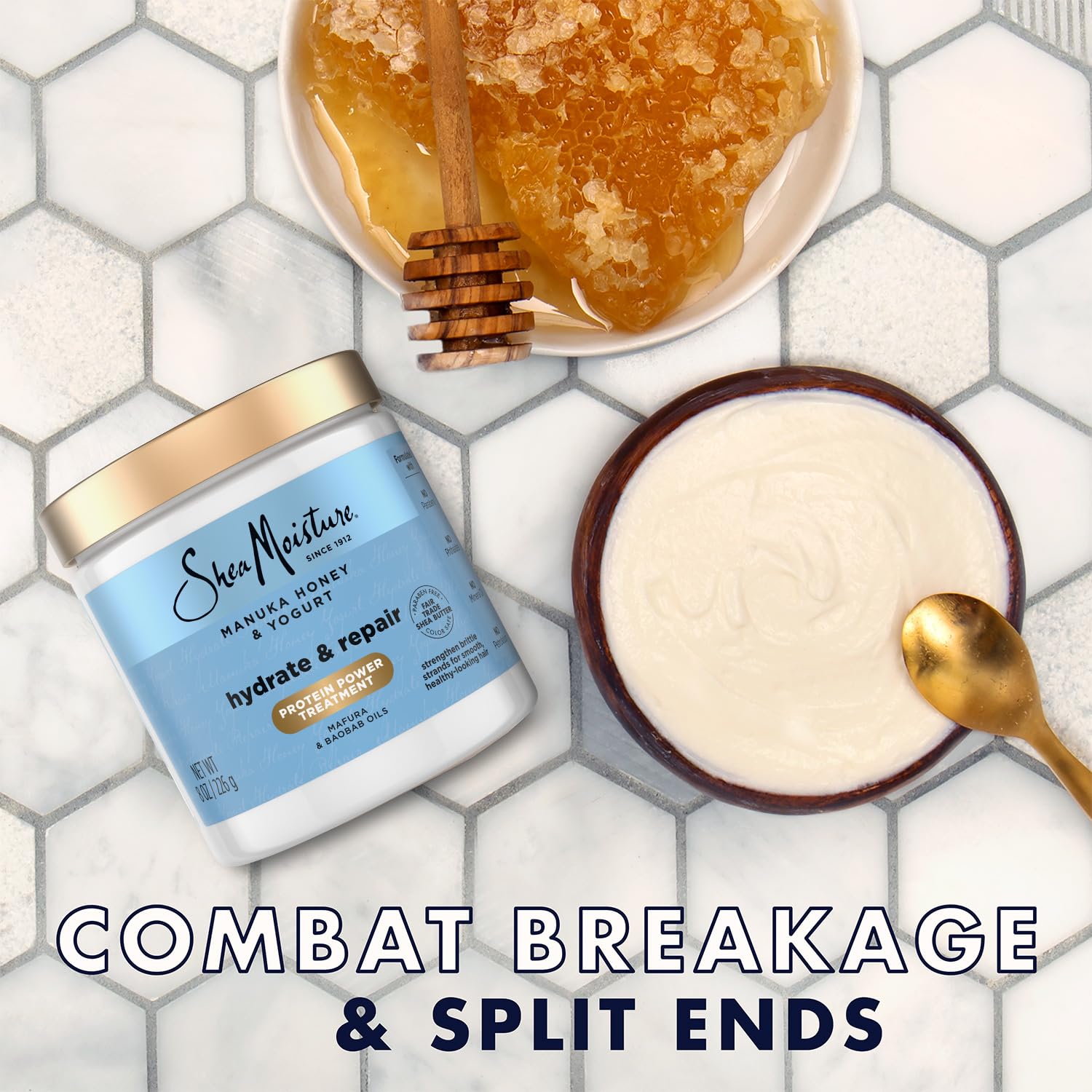 SheaMoisture Hair Mask 2-Pack | Manuka Honey & Yogurt Hydrate & Repair Deep Conditioner (8 oz each)