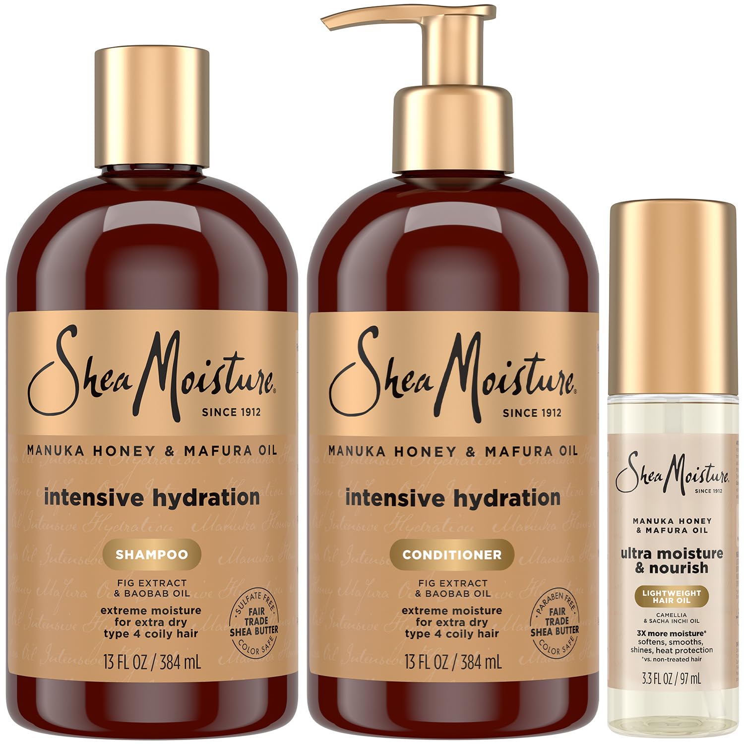 SheaMoisture Manuka Honey and Mafura Oil Hair Care Trio for Coily Hair