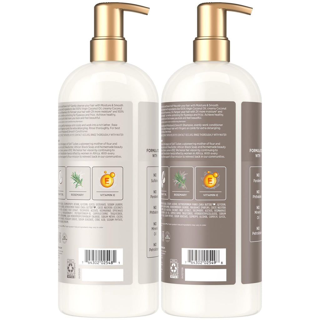 SheaMoisture Moisture & Smooth Shampoo & Conditioner – Frizz Control for Wavy & Curly Hair, 34 oz