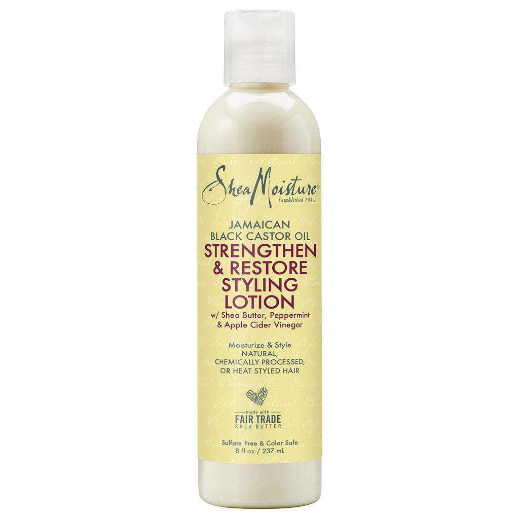 SheaMoisture Strengthen & Restore Styling Lotion for Damaged Natural Hair – Silicone Free, 8 oz