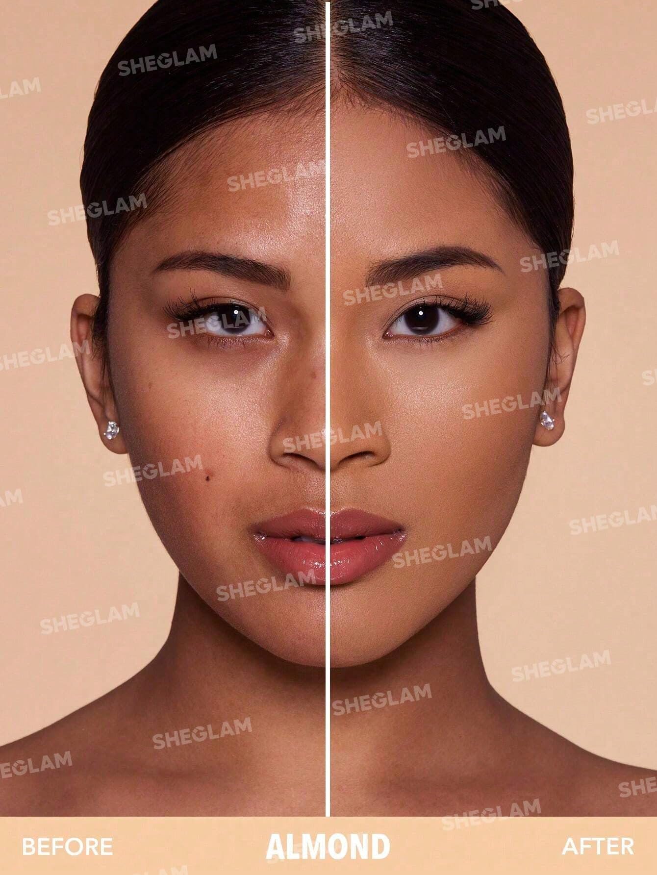 SHEGLAM Skin-Focus Full Coverage Powder Foundation – Oil-Control, Matte, Peach