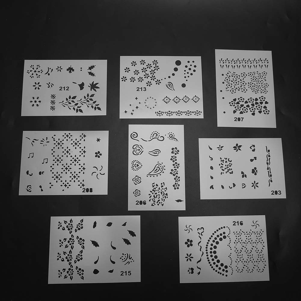 shenruifa 20Pcs Reusable Nail Art Stencils Kit – DIY Manicure Templates for Nail Design, French Tips & Gel Polish