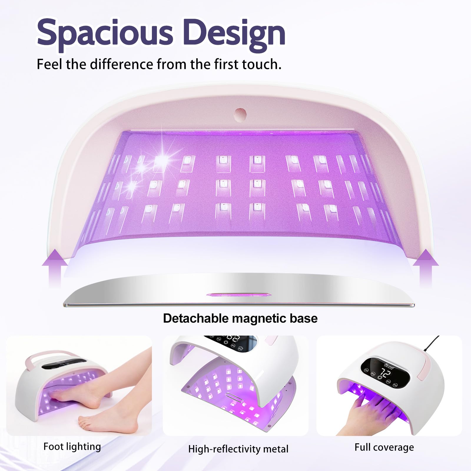 SHEXNAIL UV Nail Lamp – 30s Gel Cure, Dual-Wave LED+UV, Smart Sensor, Portable