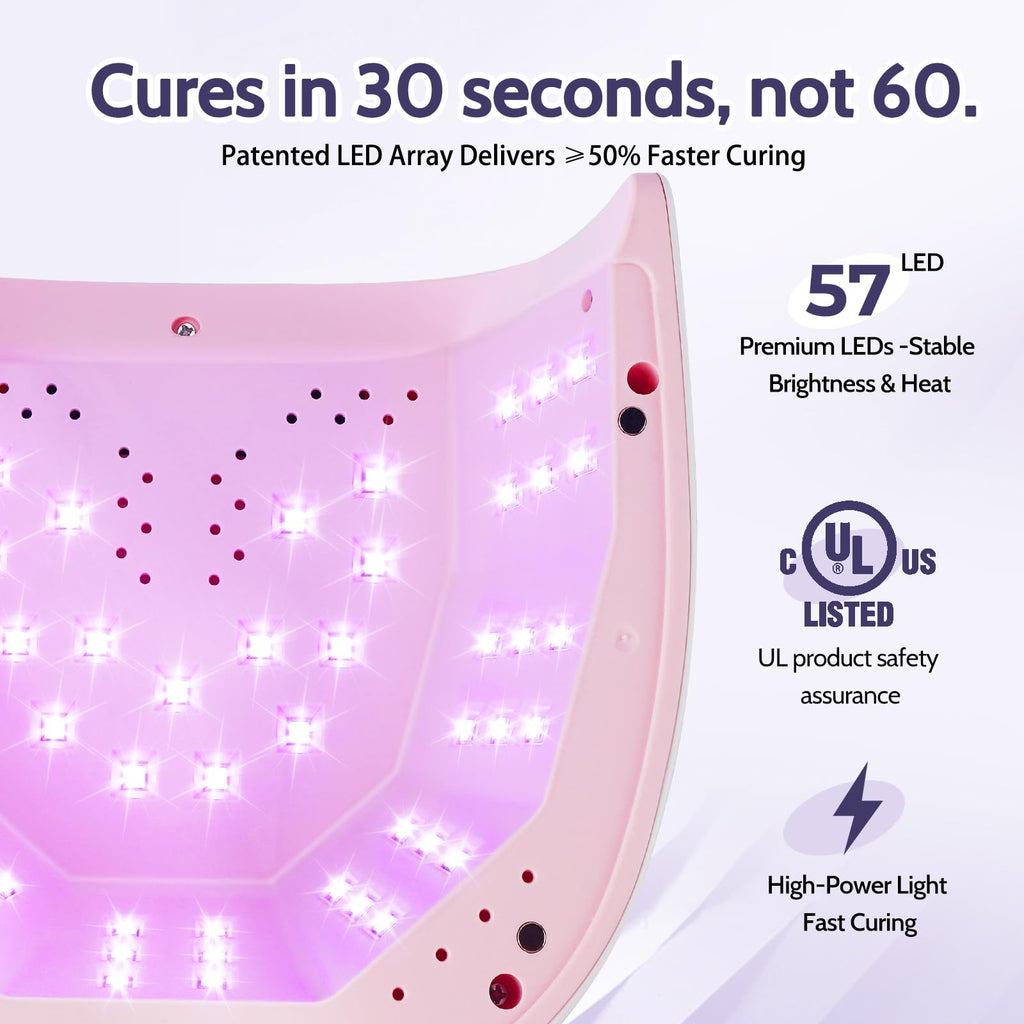 SHEXNAIL UV Nail Lamp – 30s Gel Cure, Dual-Wave LED+UV, Smart Sensor, Portable