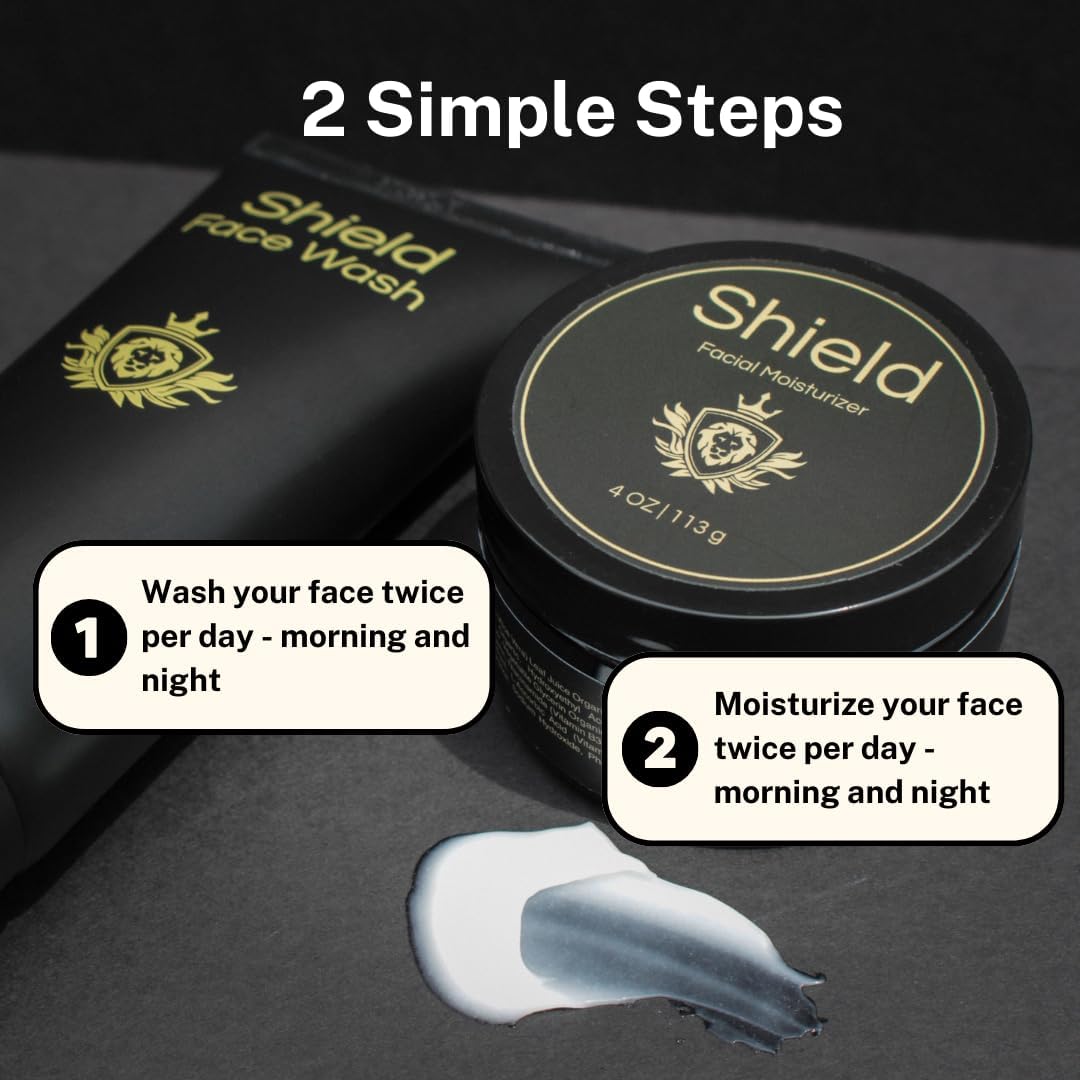 Shield Acne System for Men and Boys — Face Wash, Moisturizer & Pimple Patches (1 Month)
