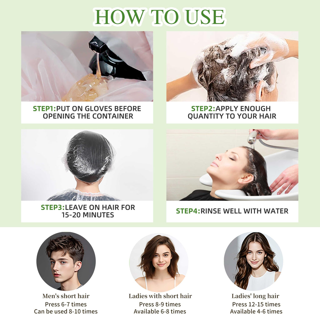SHIHUANUO Hair Dye Shampoo 3-in-1 for Gray Hair Coverage – Ammonia-Free 520ml (Coffee)