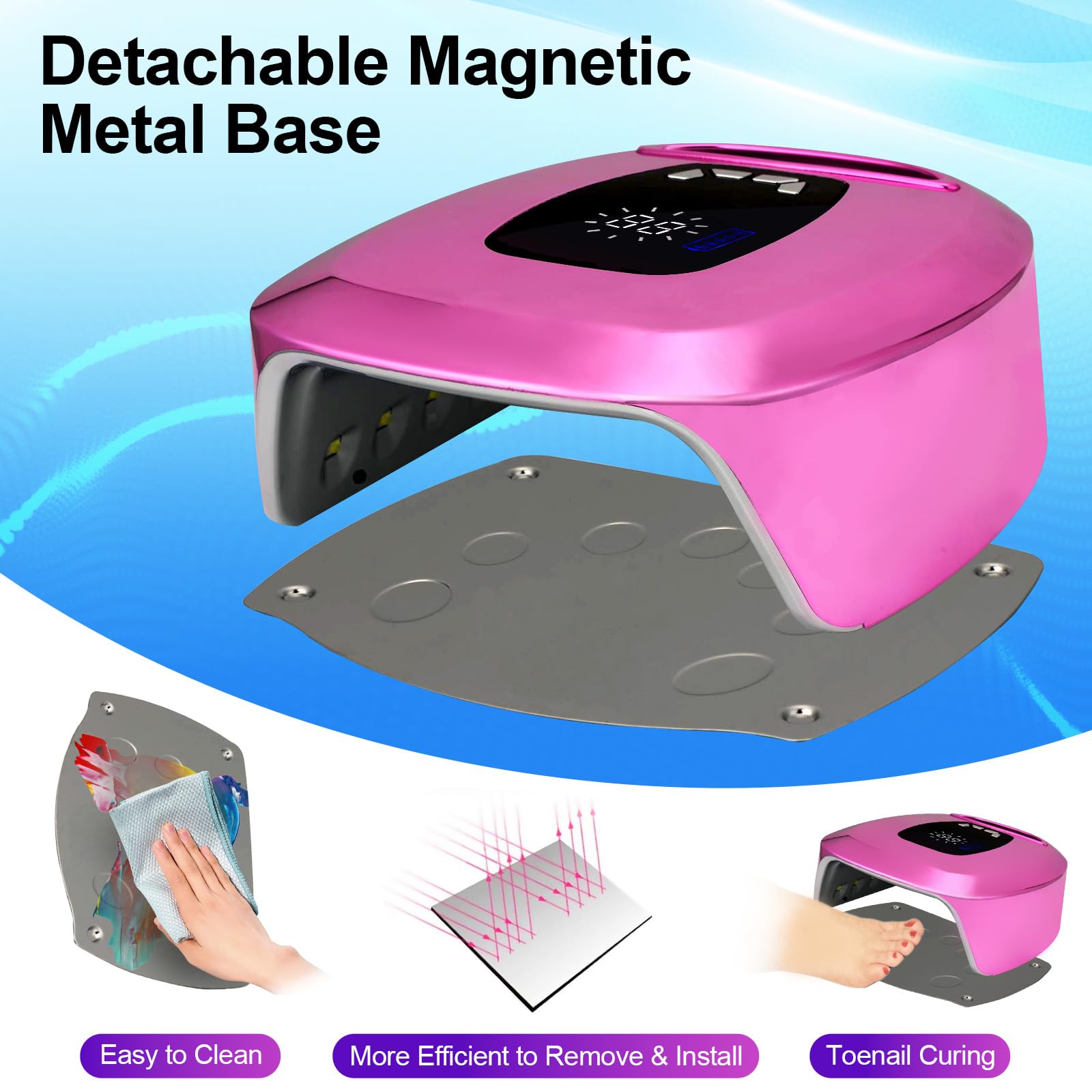 ShineCai UV LED Nail Lamp Dryer 108W – Cordless, Fast Gel Curing, 4 Timer