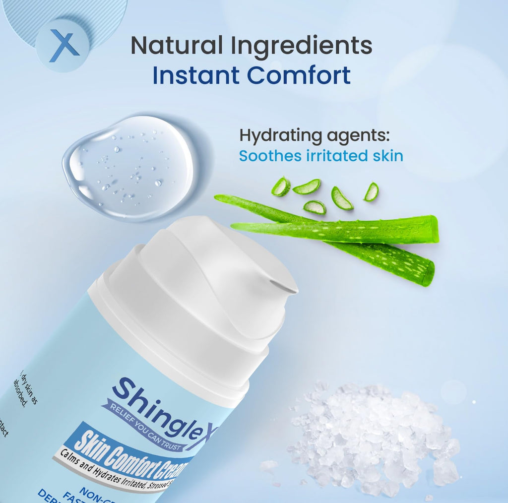 ShingleX Moisturizing Skin Cream – Fragrance-Free, Fast-Absorbing Moisturizer for Dry & Sensitive Skin | 1.4 oz