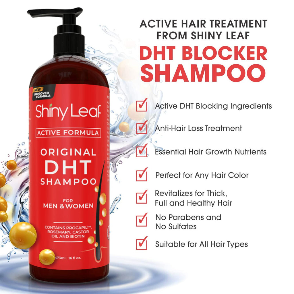 Shiny Leaf DHT Blocking Shampoo for Hair Growth – 2 Pack | Natural Formula for Thinning Hair