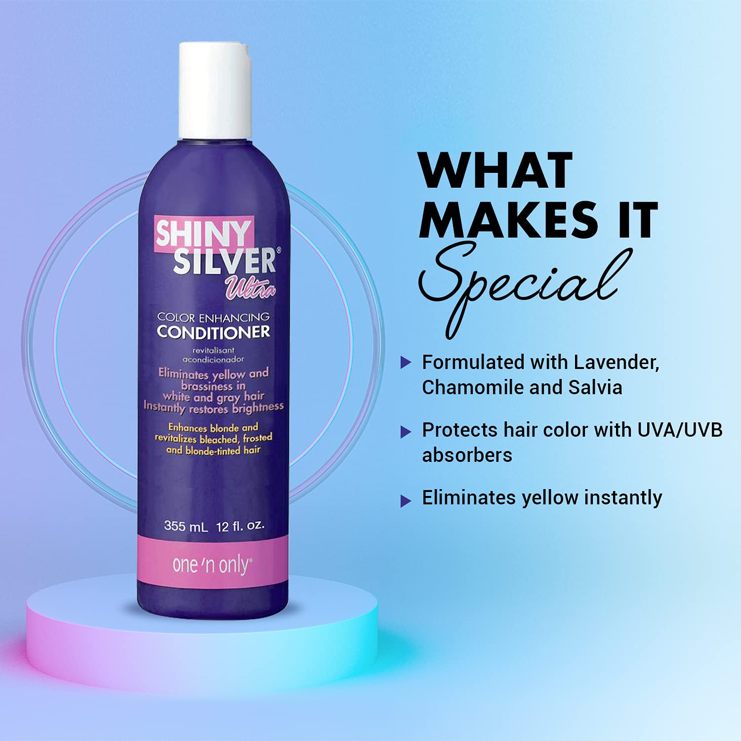 Shiny Silver Conditioner Ultra Color Enhancing 12 oz – 3 Pack | Color-Treated Hair Care