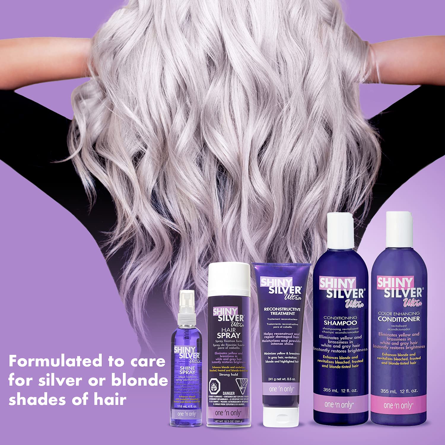 Shiny Silver Conditioner Ultra Color Enhancing 12 oz – 3 Pack | Color-Treated Hair Care