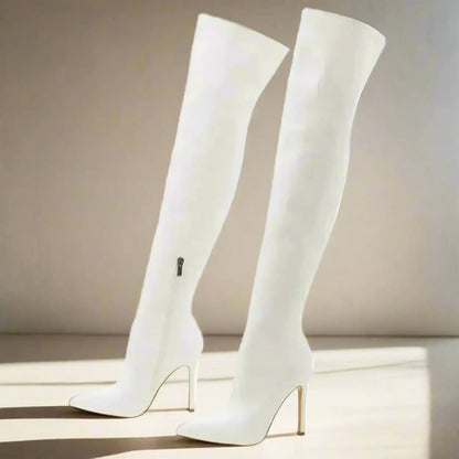 Shiny Stiletto High Heels Over-the-Knee Boots
