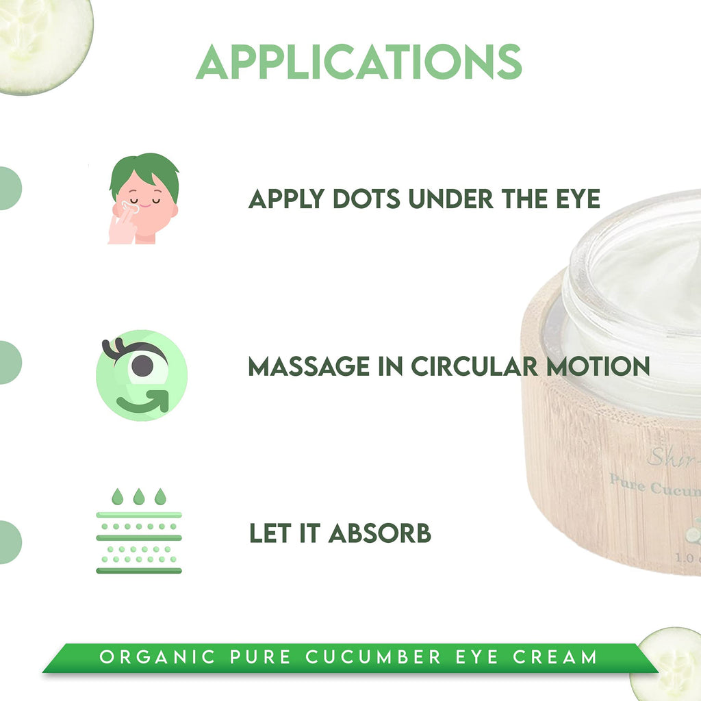 Shira Shir-Organic Pure Cucumber Eye Cream – Dark Circles & Puffiness 15 ml | All Skin Types