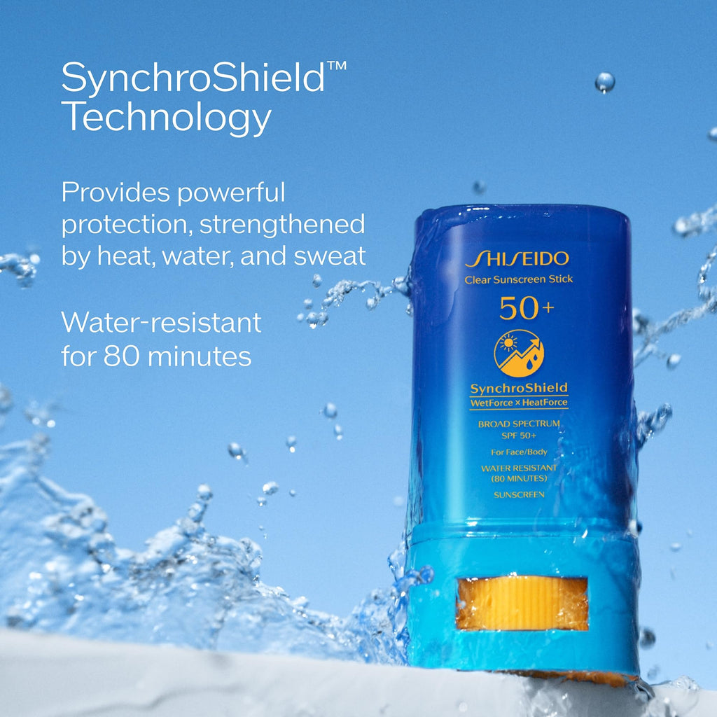 Shiseido Clear Sunscreen Stick SPF 50+ – Invisible, Makeup-Friendly UV Protection