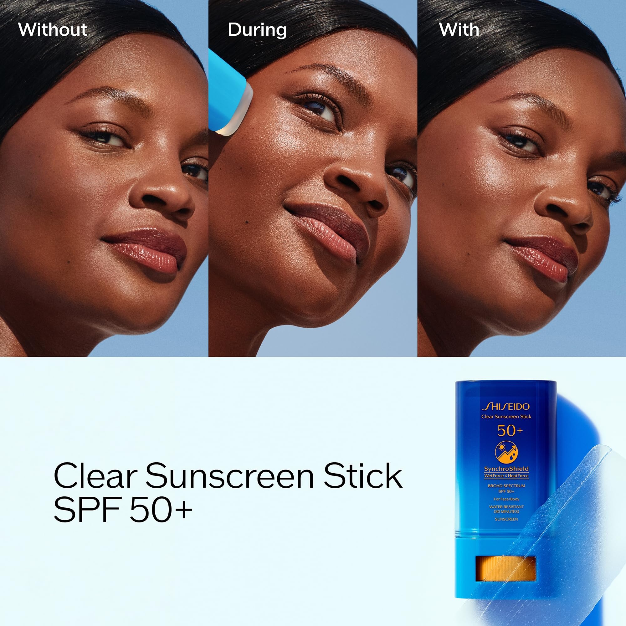 Shiseido Clear Sunscreen Stick SPF 50+ – Invisible, Makeup-Friendly UV Protection