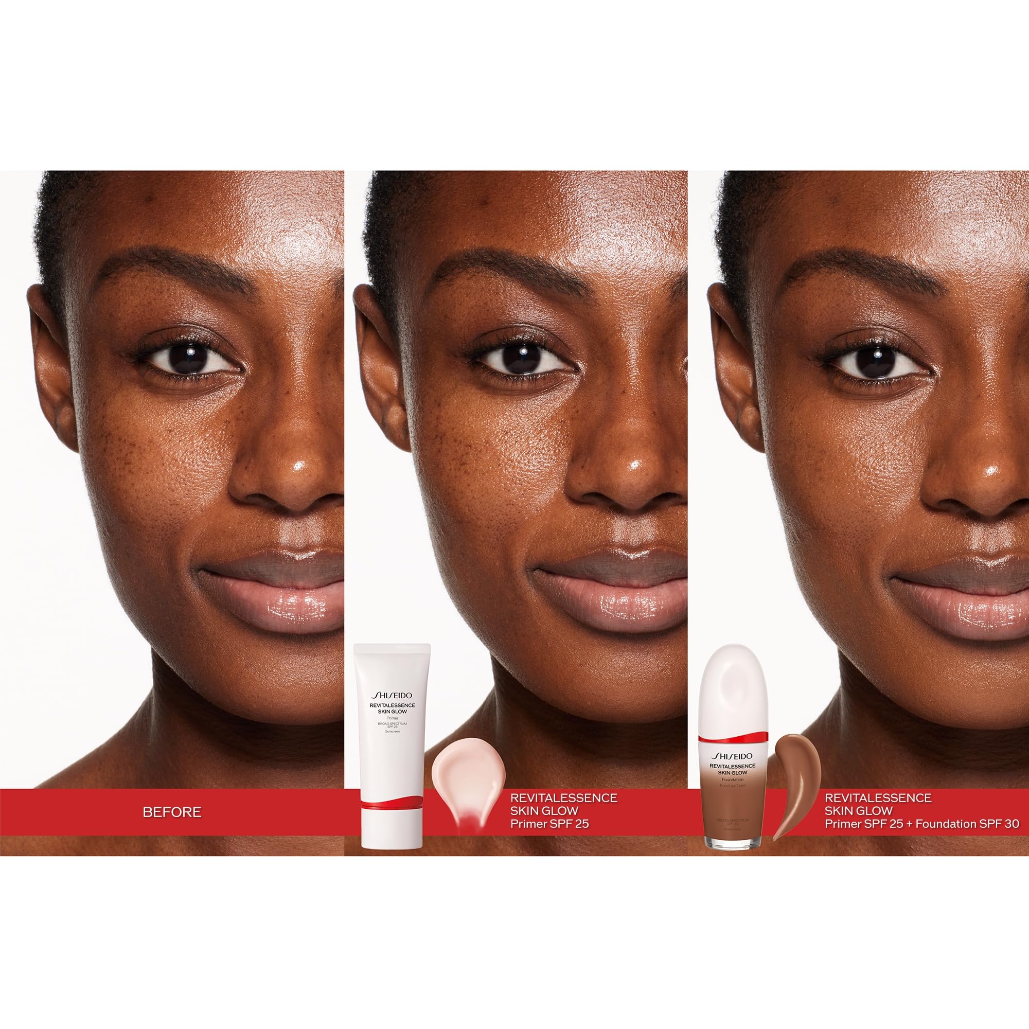 Shiseido RevitalEssence Skin Glow Primer SPF 25 – Instant Glow, 24-Hour Hydration