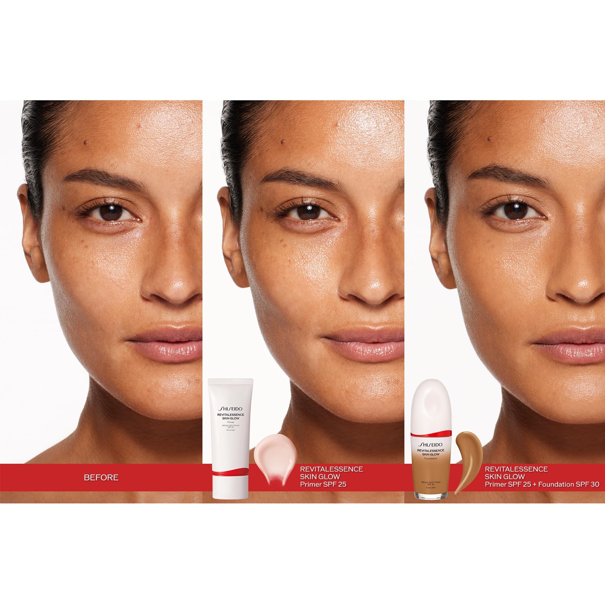 Shiseido RevitalEssence Skin Glow Primer SPF 25 – Instant Glow, 24-Hour Hydration
