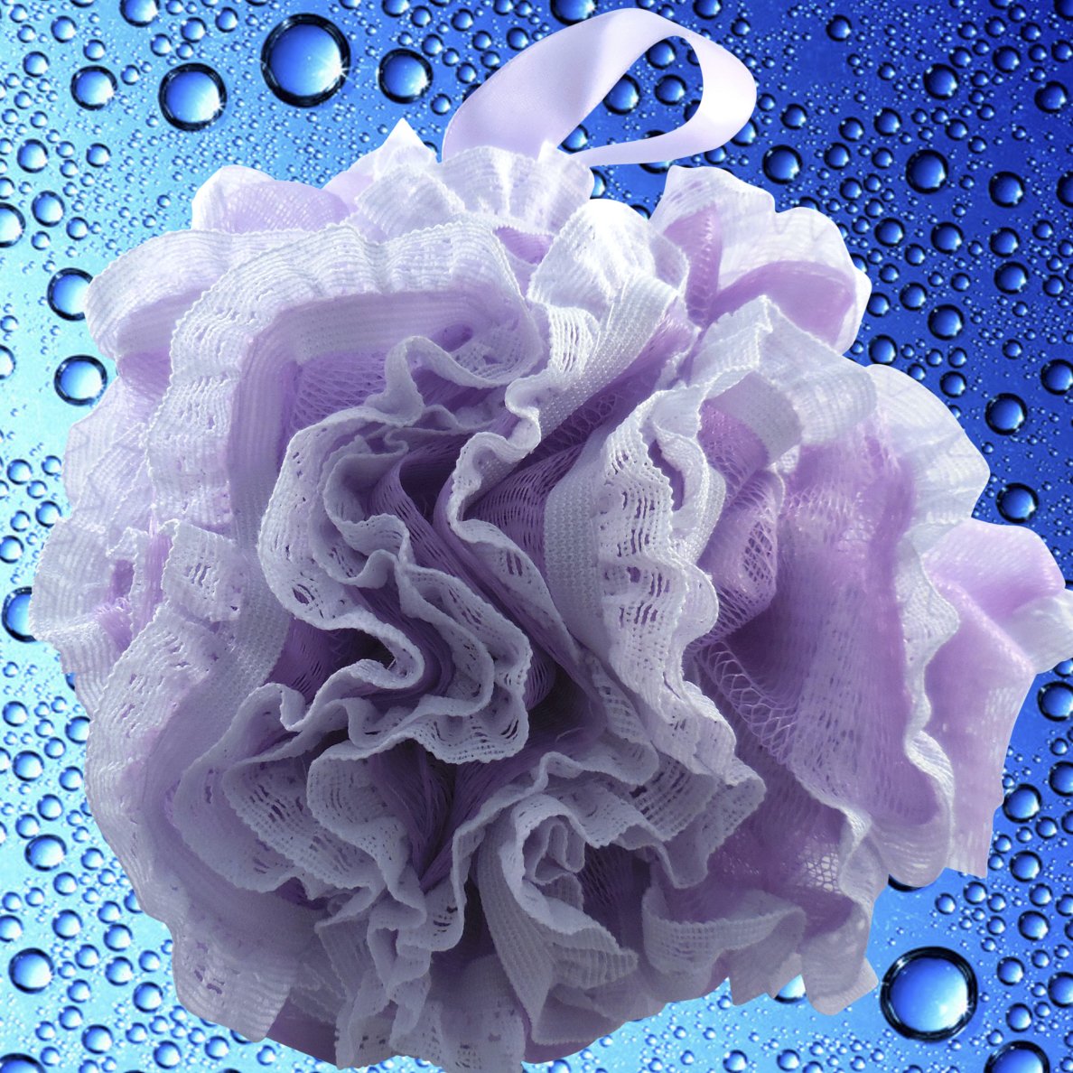 Shower Bouquet Lace-Mesh Loofah Set – 4-Pack 60g Poufs, Dual-Scrub Exfoliators