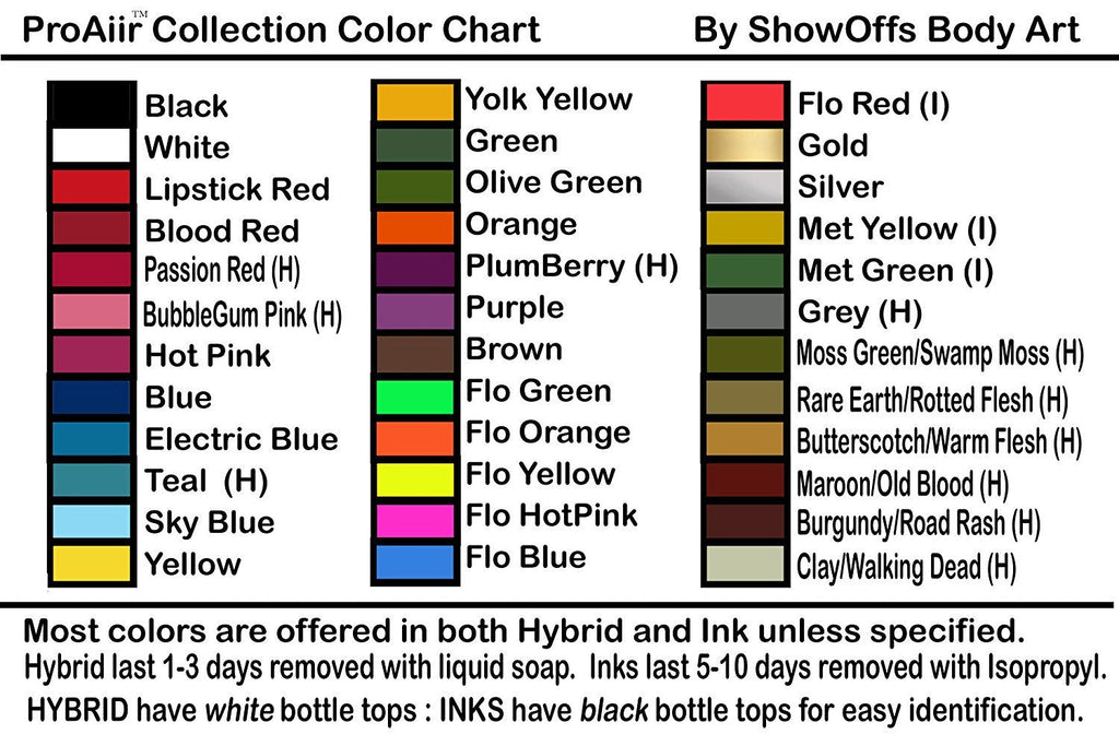 ShowOffs Body Art ProAiir Face & Body Painting Makeup – 4oz Yellow | Long-Lasting, Water-Resistant