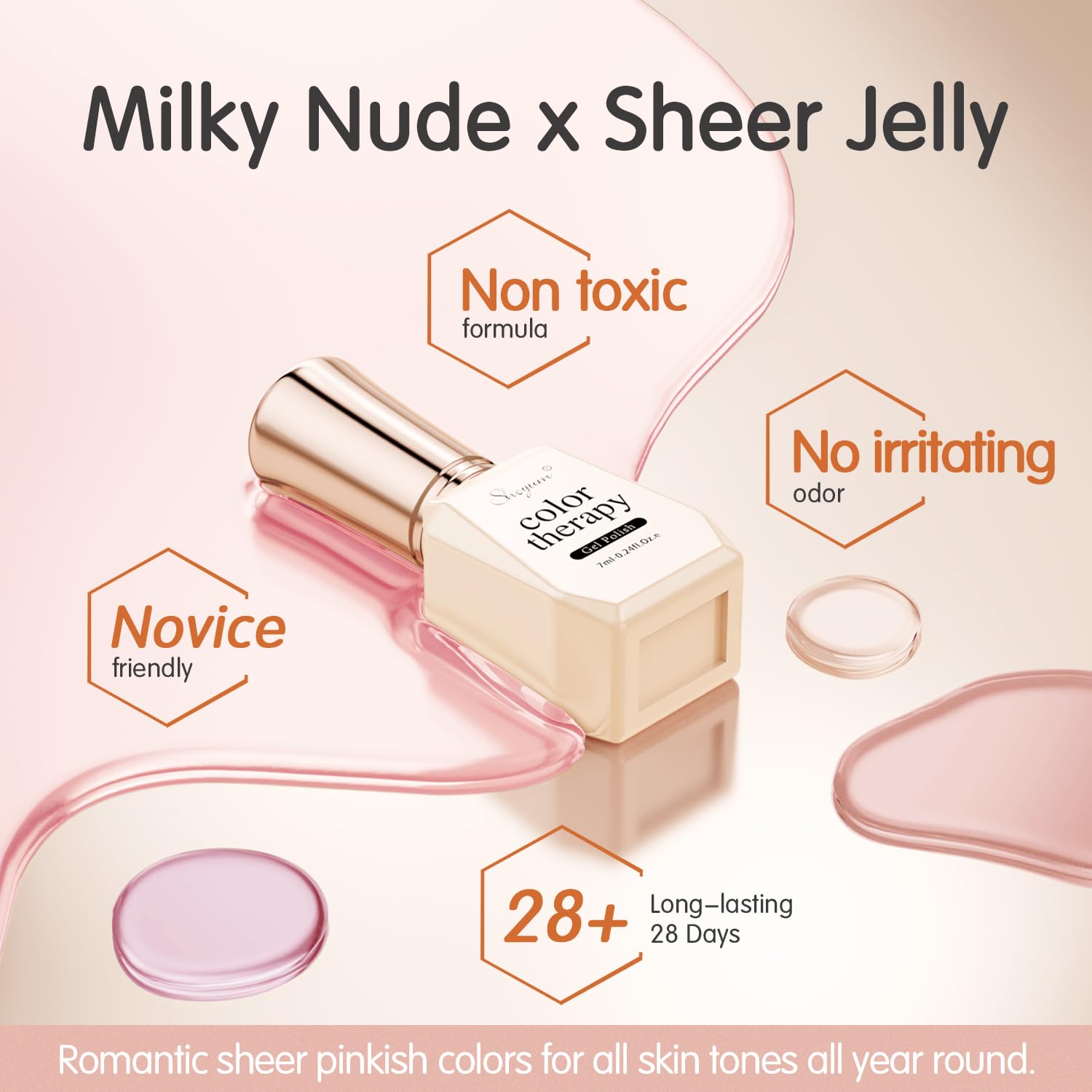 SHOYUM Jelly Nude Gel Polish Set — 6 Neutral Sheer Colors for DIY Manicure (2025)