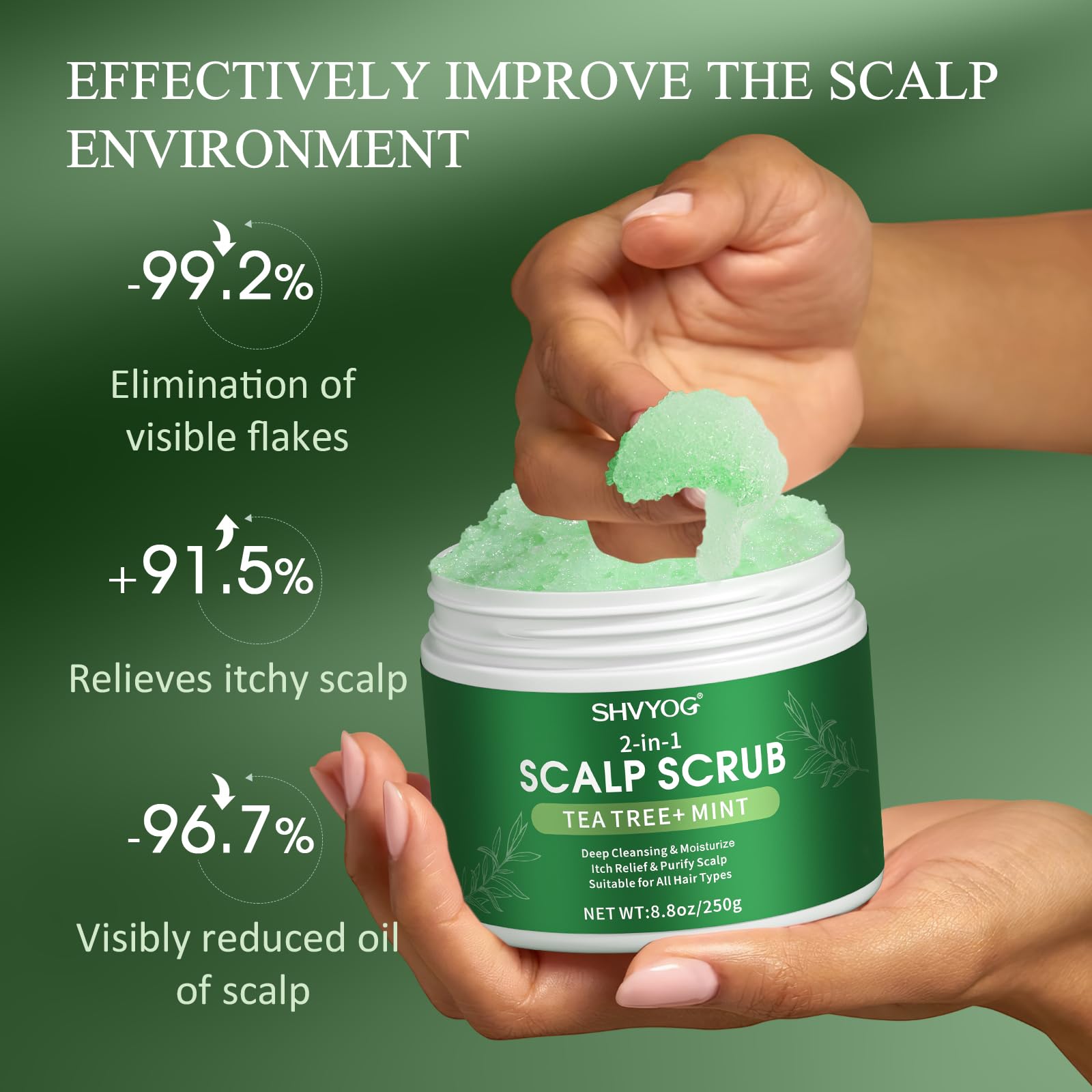 SHVYOG Scalp Scrub – Tea Tree & Coconut Oil Exfoliator for Itchy Scalp & Flakes