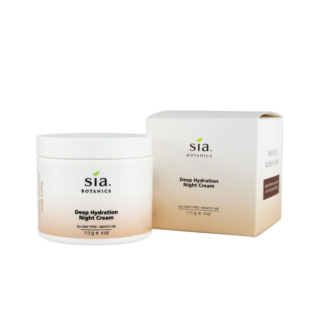Sia Botanics Deep Hydration Night Cream – Jojoba, Evening Primrose & Vitamin E | 118ml/4oz