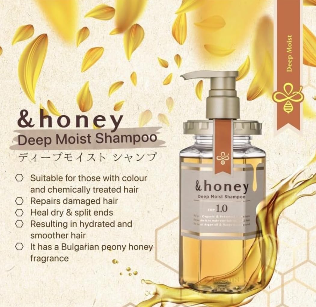 Sidefield &Honey Deep Moist Shampoo & Conditioner Set | Ultra-Hydrating Honey & Botanical Formula for Silky, Smooth Hair