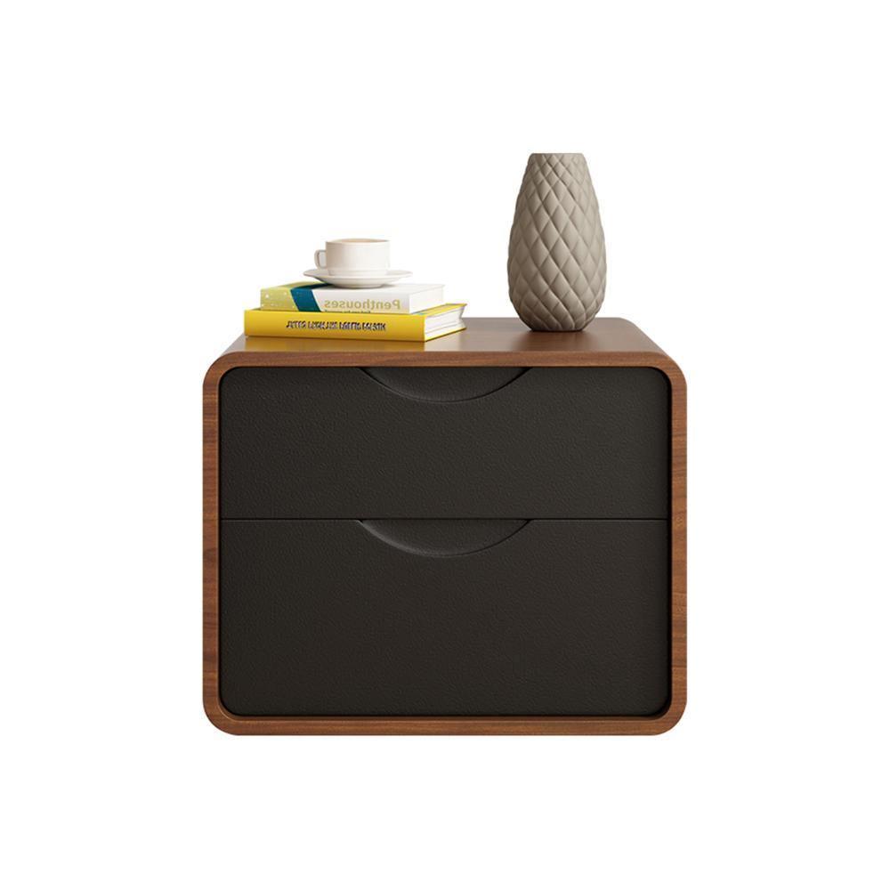 Signer Side Table, Bedside Table, Black / White, Walnut