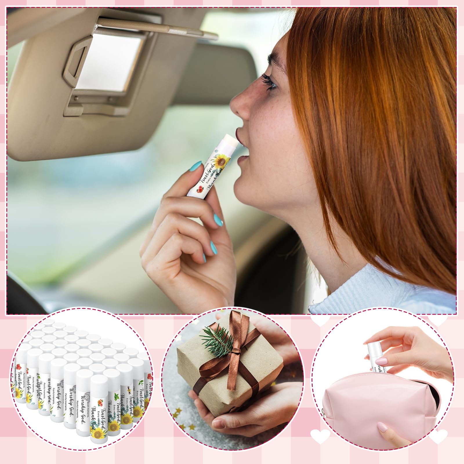 Siifert 50 Pcs Christian Lip Balm Bulk – Bible Verse Lip Balms for Women, Gifts & Church Events