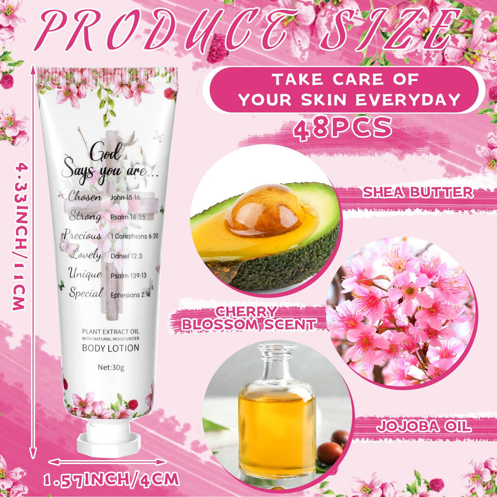 Siifert 48-Piece Christian Body Lotion Gift Set – Travel-Size 1 oz Bottles for Women
