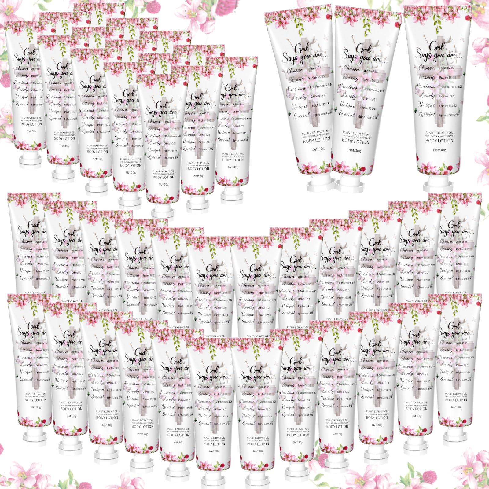 Siifert 48-Piece Christian Body Lotion Gift Set – Travel-Size 1 oz Bottles for Women