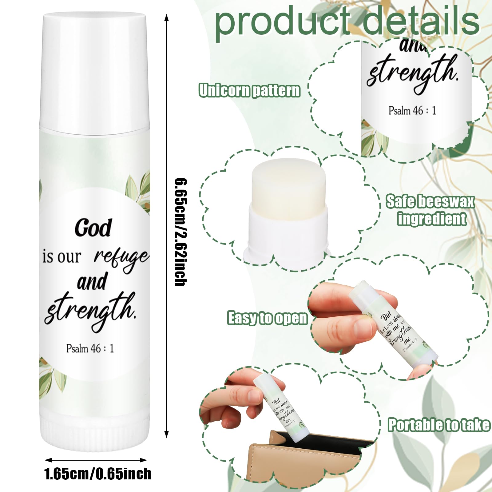 Siifert 50 Pcs Christian Lip Balm Bulk – Bible Verse Lip Balm Gift Set for Women and Men