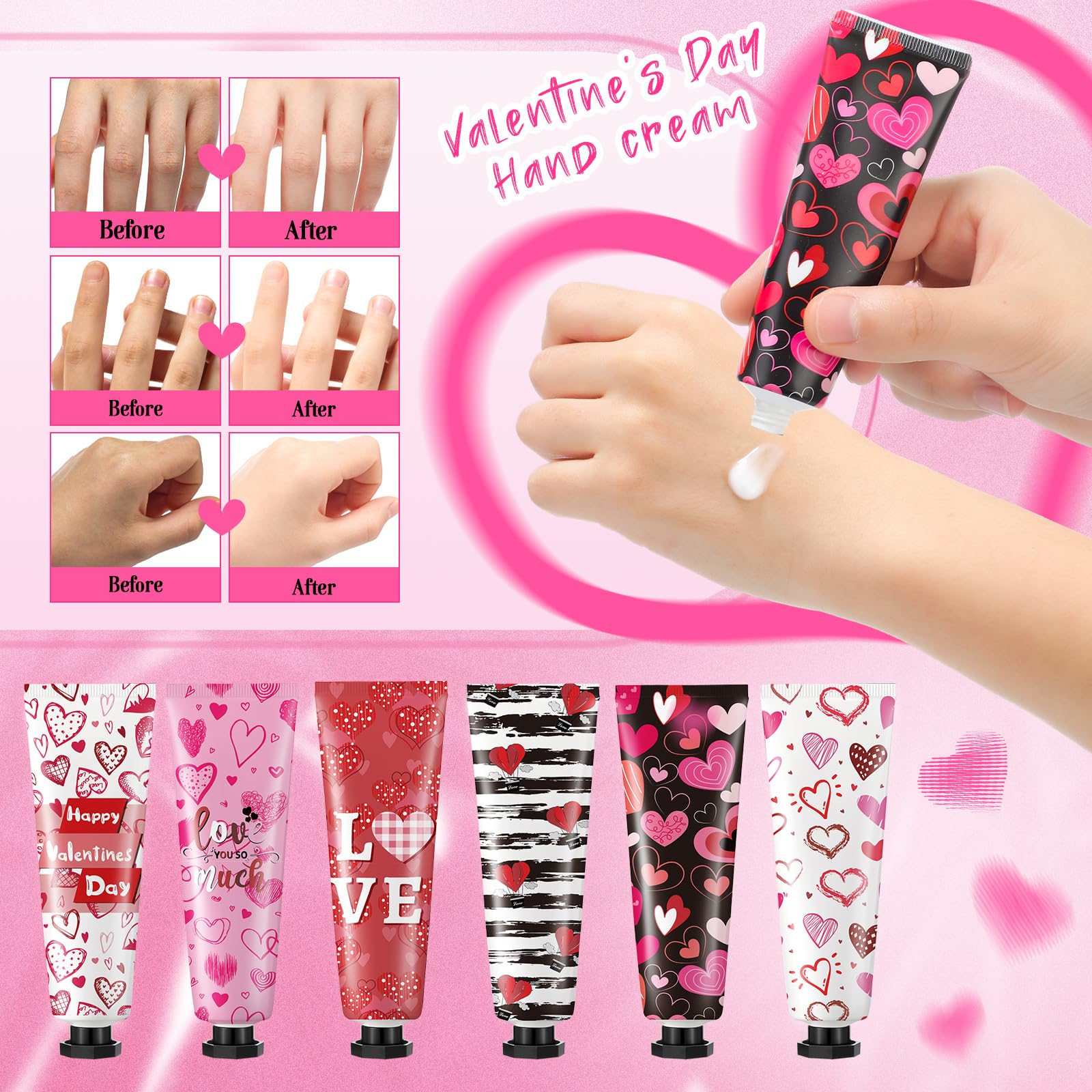 Siifert 24-Pcs Valentine Hand Cream Gift Set – 30ml Travel-Size Moisturizers