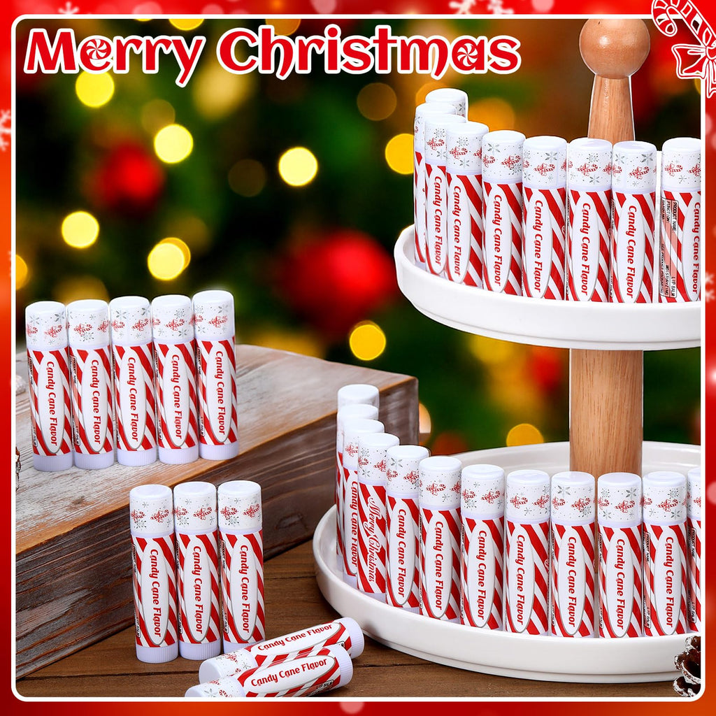 Siifert 10 Pack Christmas Lip Balms – Peppermint Candy Scent Bulk Gift Set