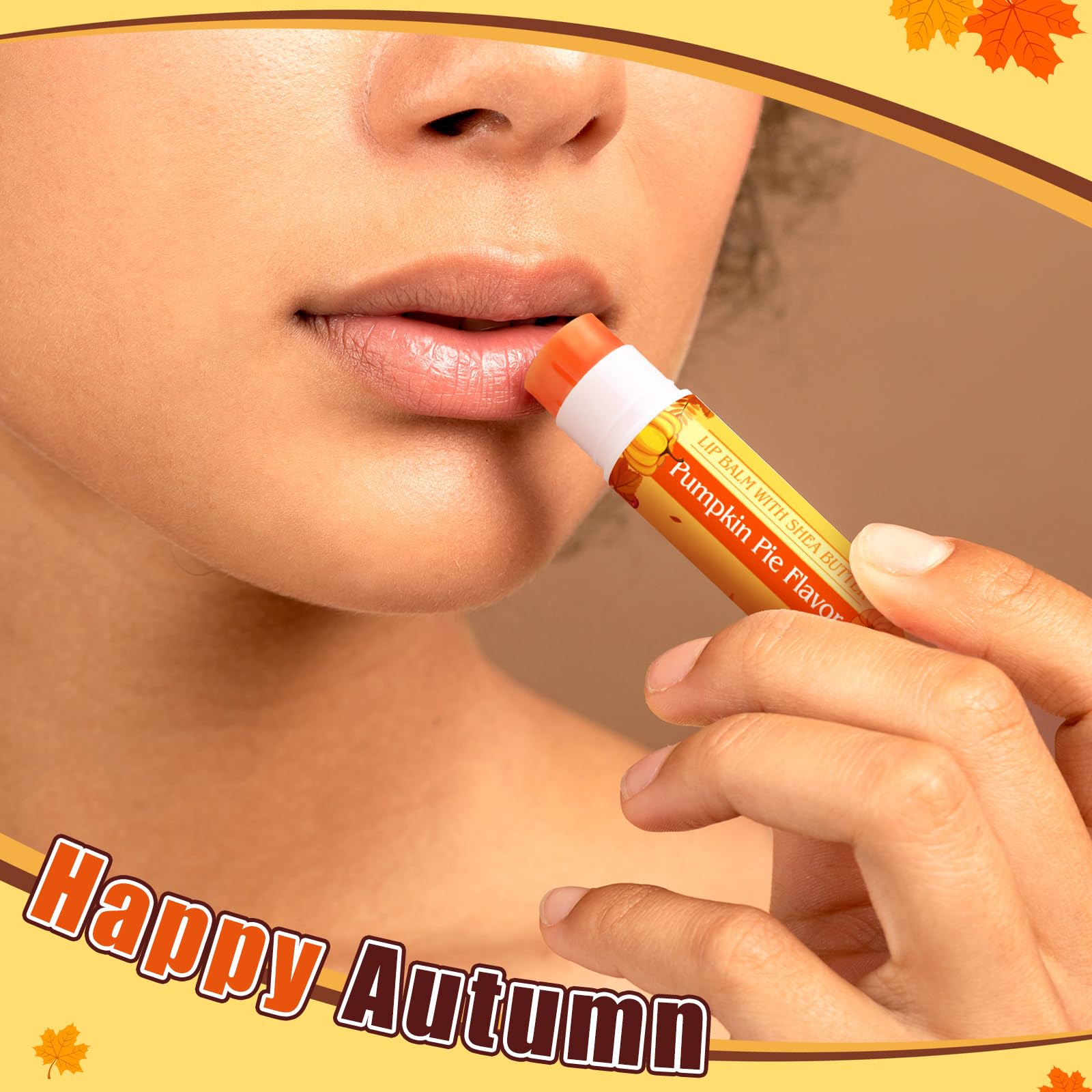 Siifert 50 Pcs Pumpkin Pie Scented Lip Balms Bulk – Fall Party Favors