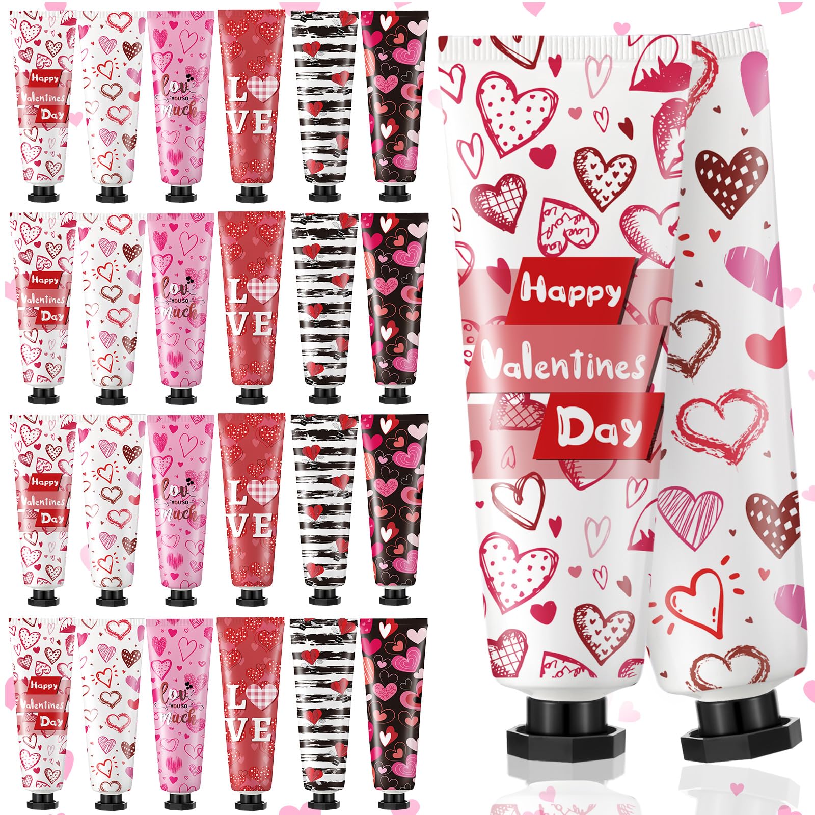 Siifert 24-Pcs Valentine Hand Cream Gift Set – 30ml Travel-Size Moisturizers