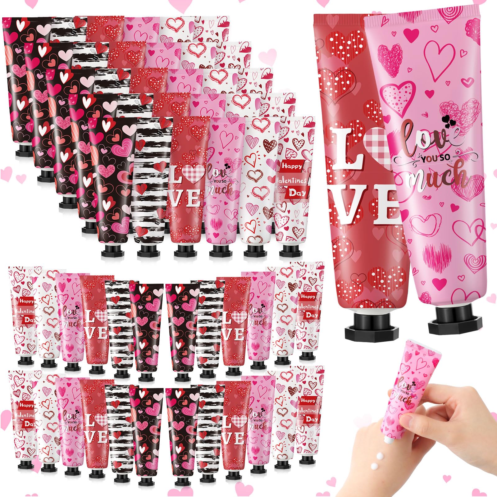 Siifert 48-Piece Valentine Hand Cream Bulk Gift Set – 30 ml Travel-Size Moisturizing Hand Lotion