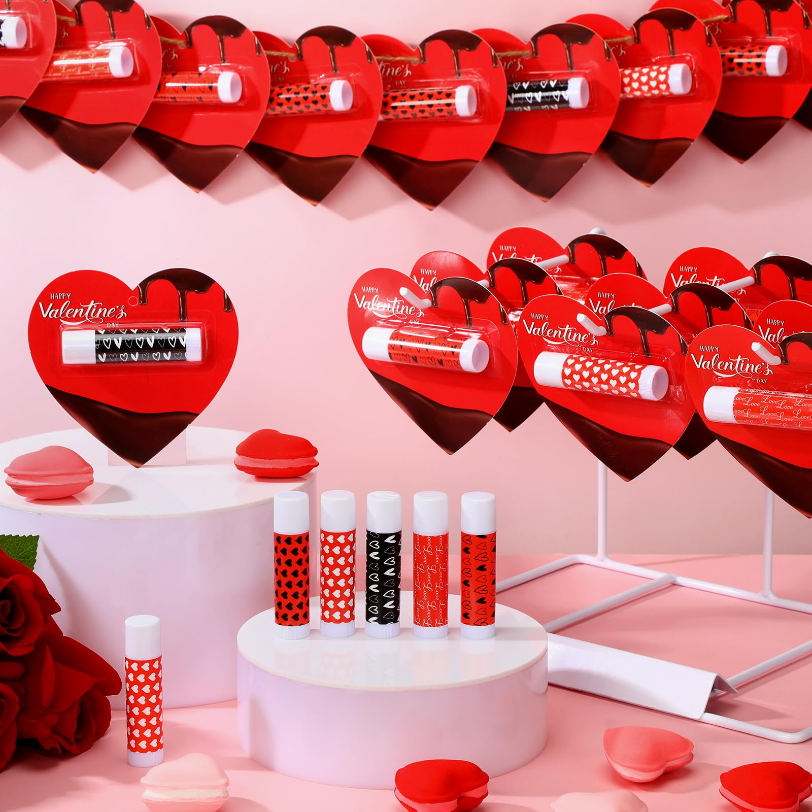 Siifert 25 Pcs Valentine Lip Balms – Heart-Shaped Gift Set for Galentine’s Day