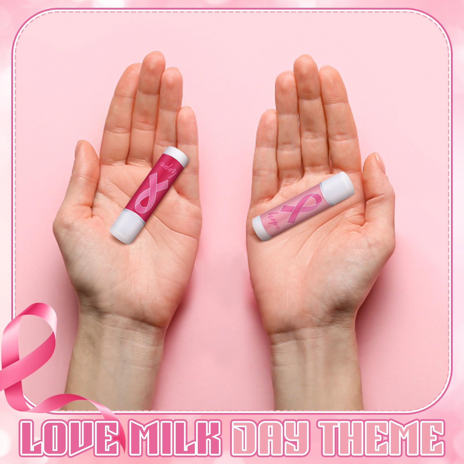 Siifert 200-Pack Breast Cancer Awareness Lip Balms – Pink Ribbon Bulk Gifts & Party Favors