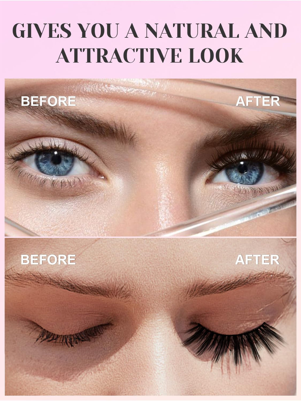 Sikkis Magnetic Eyelashes with Eyeliner – Mink Look Kit (5 Pairs), No Glue Needed